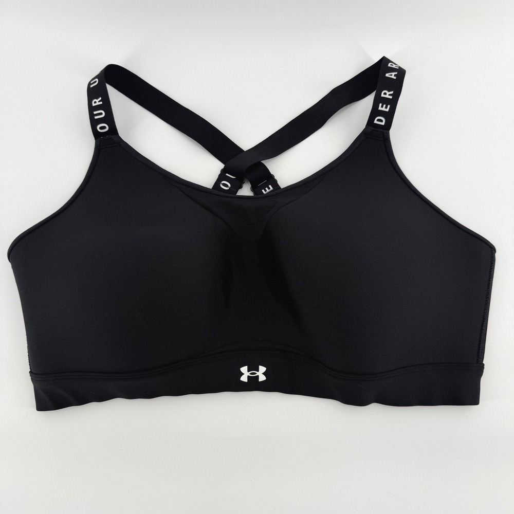 Under Armour Infinity High Support Sports Bra Black 2X 1353942 Plus Size Womens